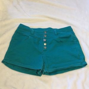 Blue/green High waisted shorts